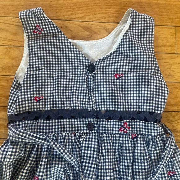 Adorable Green Dog checkered dress blue and white with butterflies size 6 RARE❤️ - Picture 5 of 12